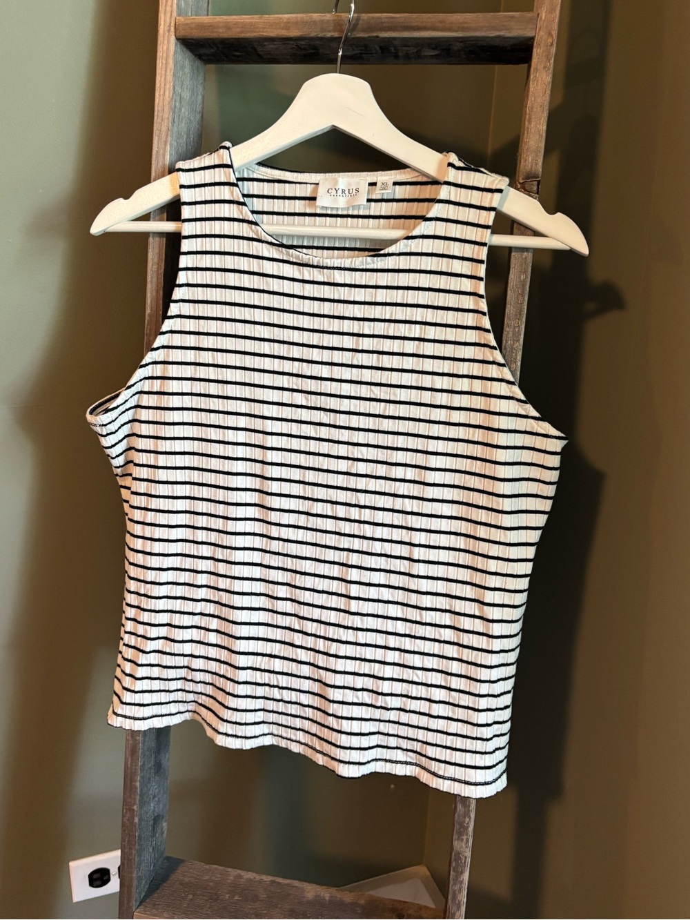 Cyrus Textured Striped Tank